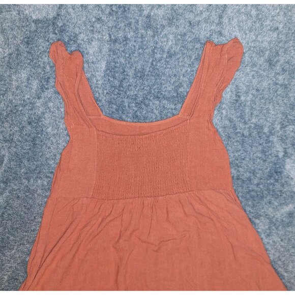 Wishlist Apparel Womens Large Rust Sleeveless Summer Dress With Ruffled Straps - Picture 14 of 16
